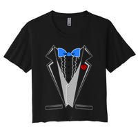 Tuxedo Suit Bachelor Party Women's Crop Top Tee