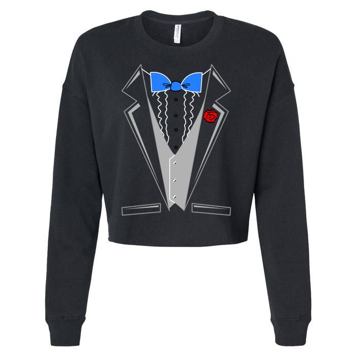 Tuxedo Suit Bachelor Party Cropped Pullover Crew