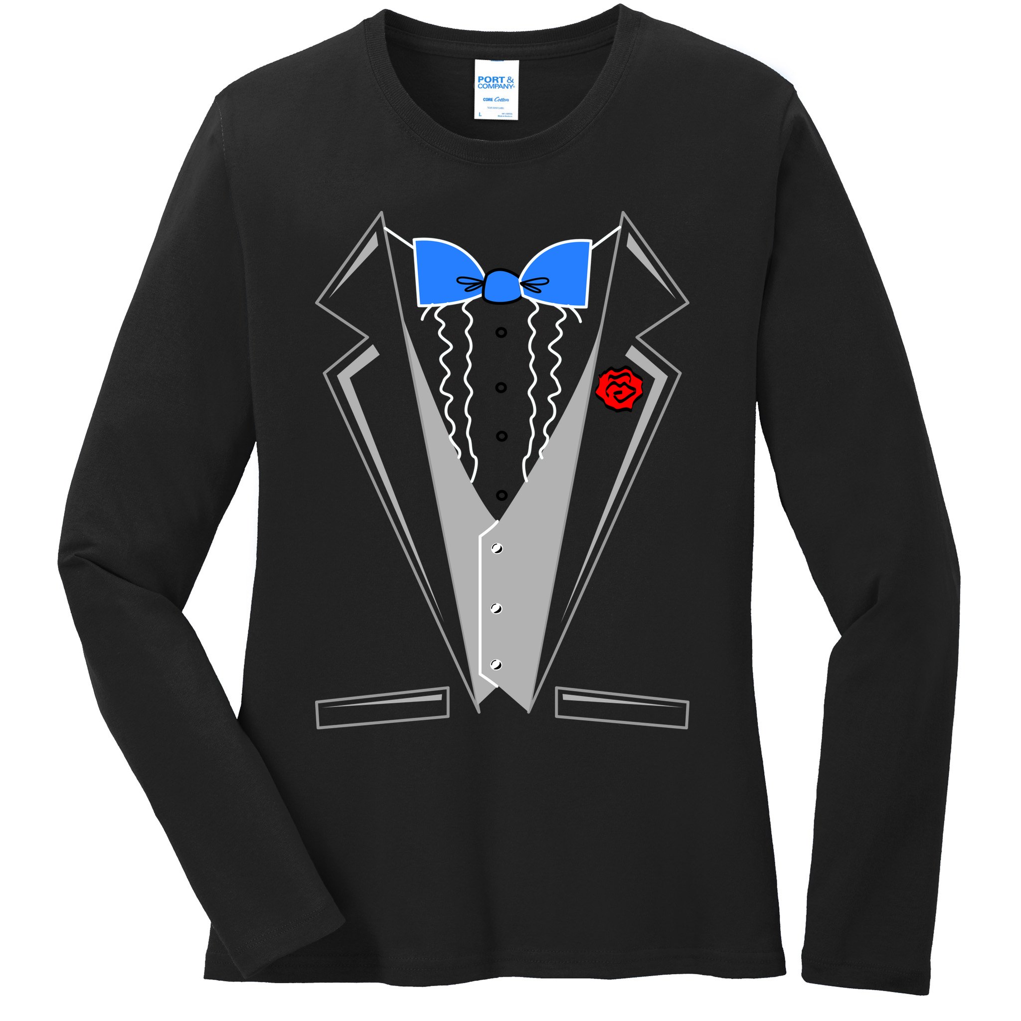 Tuxedo Suit Bachelor Party Ladies Long Sleeve Shirt