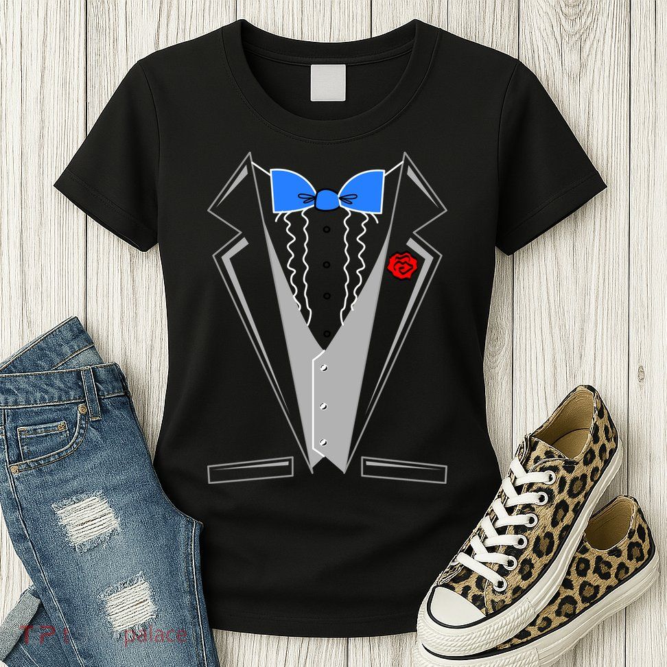 Tuxedo Suit Bachelor Party Womens T-Shirt