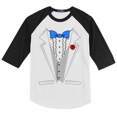 Tuxedo Suit Bachelor Party Kids Colorblock Raglan Jersey