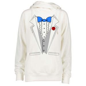 Tuxedo Suit Bachelor Party Womens Funnel Neck Pullover Hood