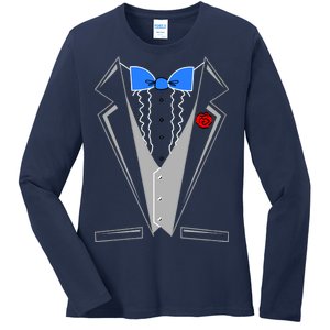 Tuxedo Suit Bachelor Party Ladies Long Sleeve Shirt