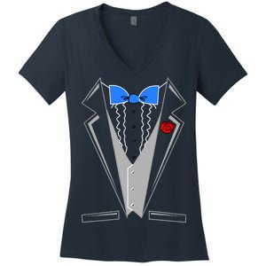 Tuxedo Suit Bachelor Party Women's V-Neck T-Shirt