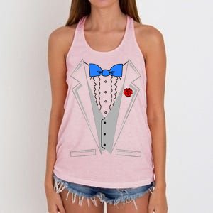 Tuxedo Suit Bachelor Party Women's Knotted Racerback Tank