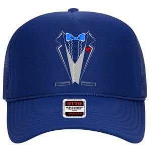 Tuxedo Suit Bachelor Party High Crown Mesh Back Trucker Hat