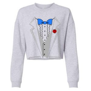 Tuxedo Suit Bachelor Party Cropped Pullover Crew