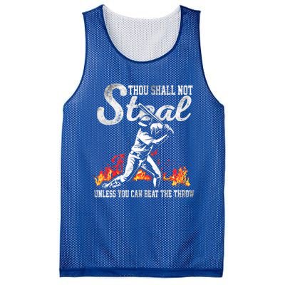 ThouShallNotSteal Unless You Can Beat The Throw Baseball Gift Mesh Reversible Basketball Jersey Tank