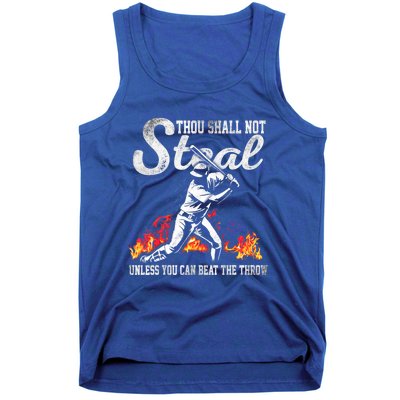 ThouShallNotSteal Unless You Can Beat The Throw Baseball Gift Tank Top