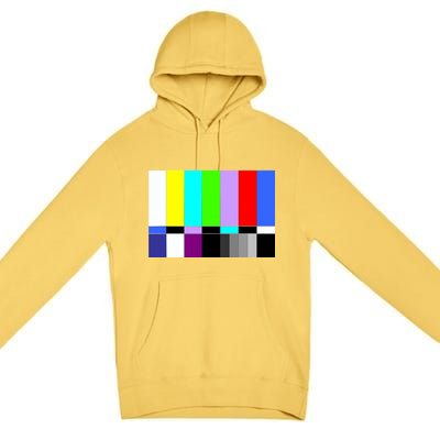 TV Colors Bars Organic Screen Retro Premium Pullover Hoodie