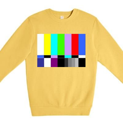 TV Colors Bars Organic Screen Retro Premium Crewneck Sweatshirt