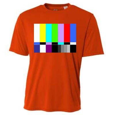 TV Colors Bars Organic Screen Retro Cooling Performance Crew T-Shirt