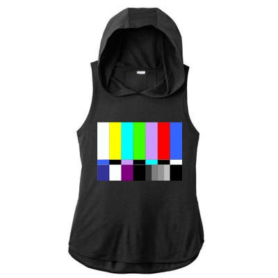 TV Colors Bars Organic Screen Retro Ladies PosiCharge Tri-Blend Wicking Draft Hoodie Tank