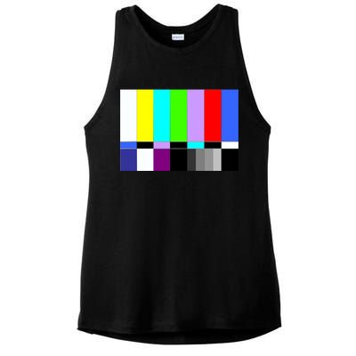 TV Colors Bars Organic Screen Retro Ladies PosiCharge Tri-Blend Wicking Tank