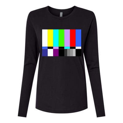 TV Colors Bars Organic Screen Retro Womens Cotton Relaxed Long Sleeve T-Shirt