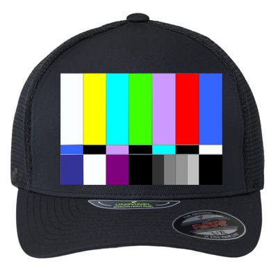 TV Colors Bars Organic Screen Retro Flexfit Unipanel Trucker Cap