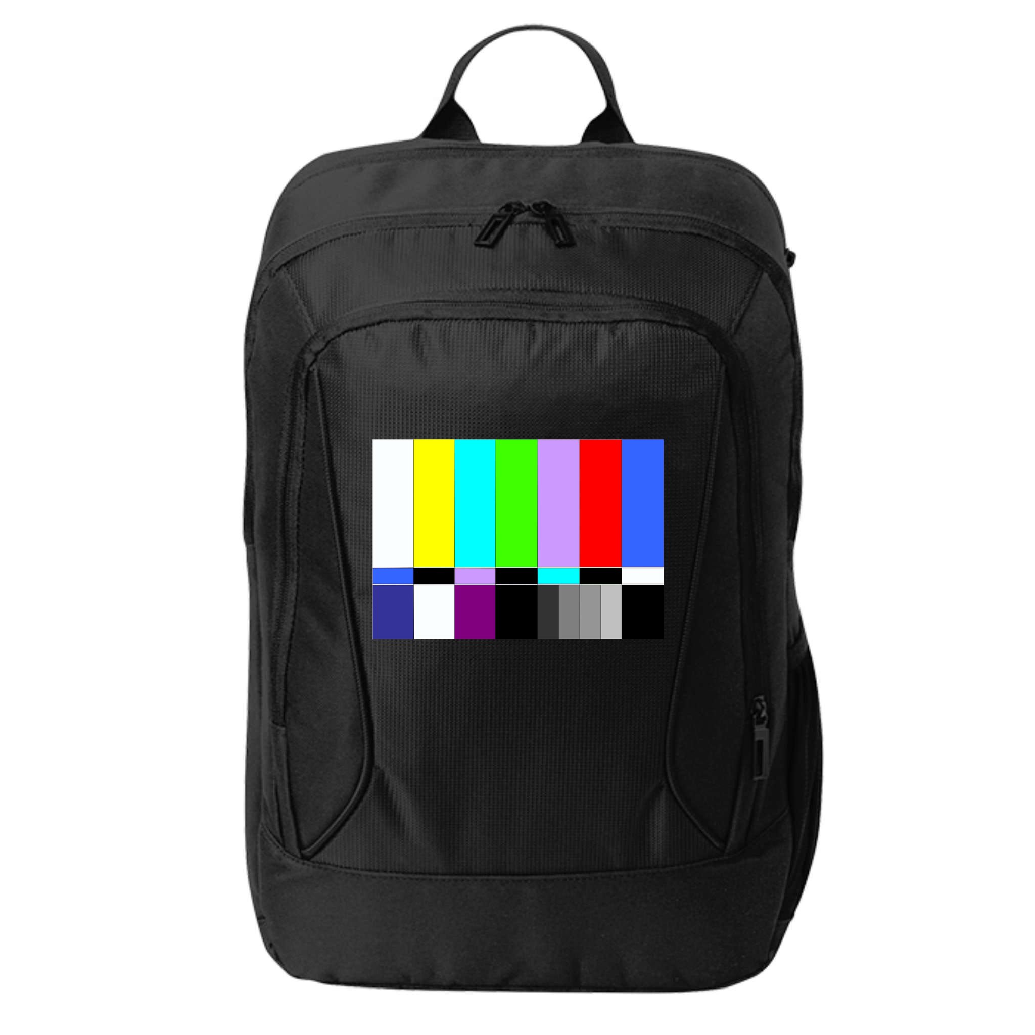 TV Colors Bars Organic Screen Retro City Backpack