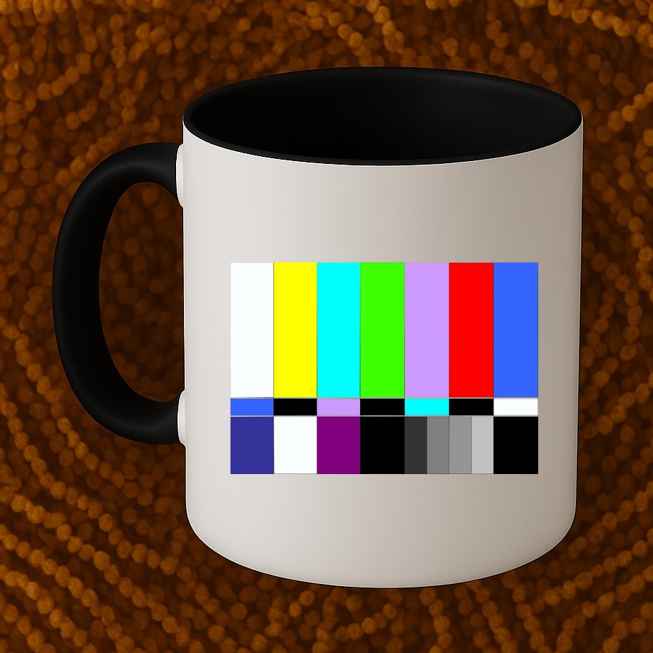 TV Colors Bars Organic Screen Retro Mug