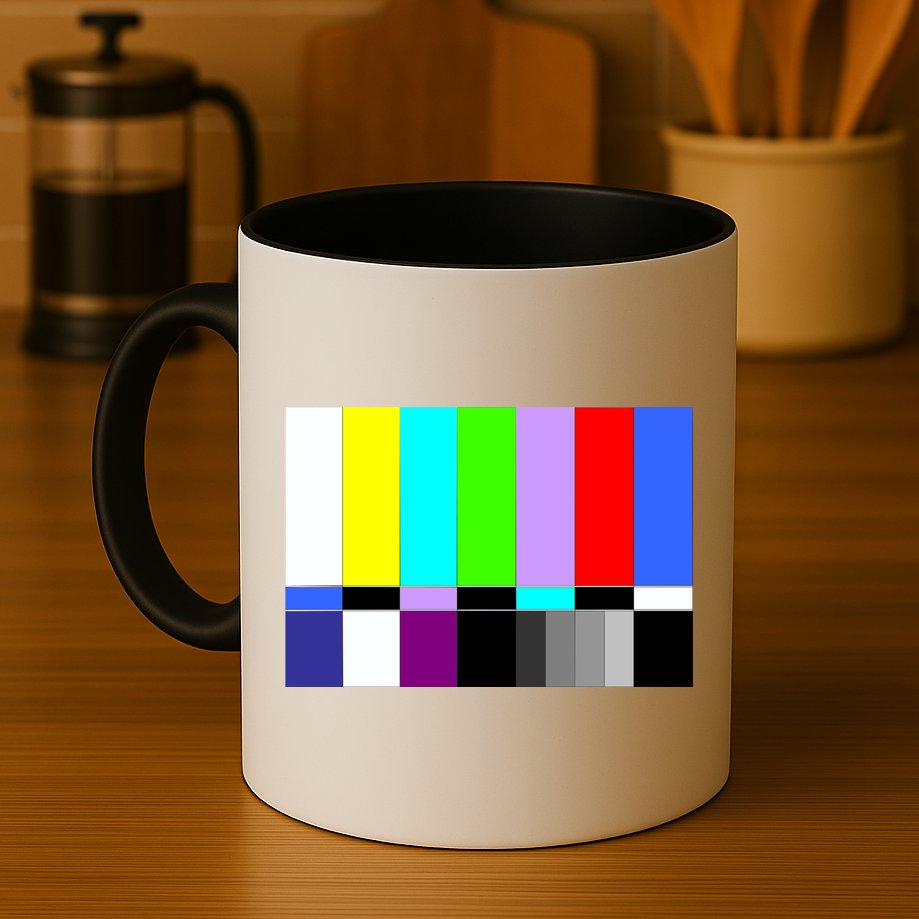 TV Colors Bars Organic Screen Retro Mug