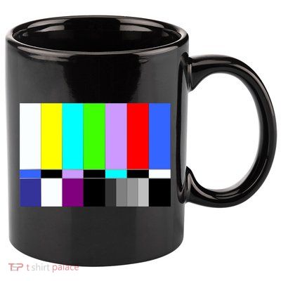 TV Colors Bars Organic Screen Retro 11oz C Handle Ceramic Mug