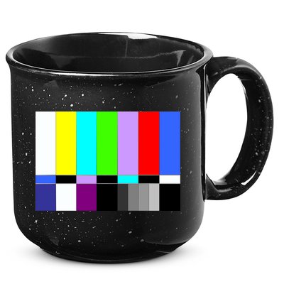 TV Colors Bars Organic Screen Retro 15oz Campfire Ceramic Mug