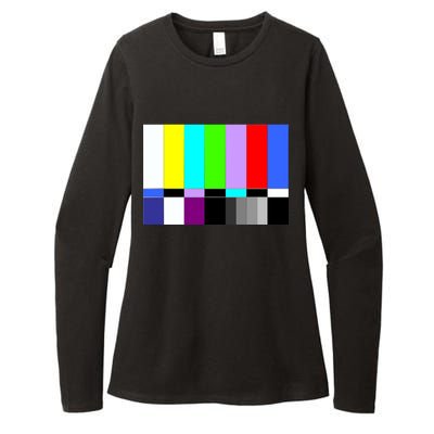 TV Colors Bars Organic Screen Retro Womens CVC Long Sleeve Shirt