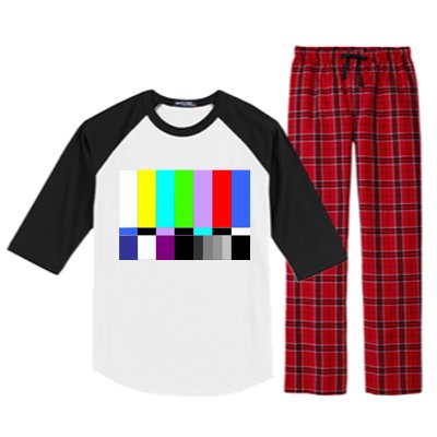 TV Colors Bars Organic Screen Retro Raglan Sleeve Pajama Set