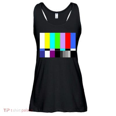TV Colors Bars Organic Screen Retro Ladies Essential Flowy Tank