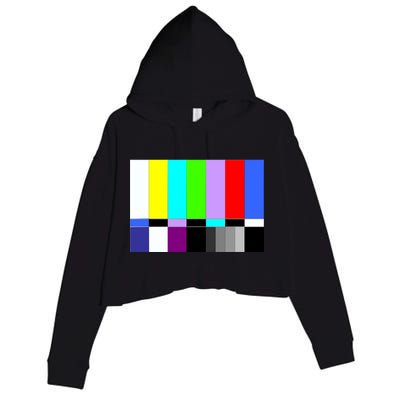 TV Colors Bars Organic Screen Retro Crop Fleece Hoodie