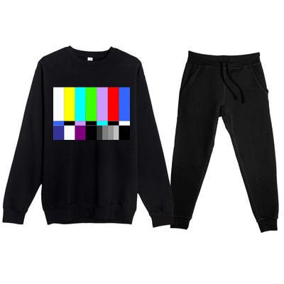 TV Colors Bars Organic Screen Retro Premium Crewneck Sweatsuit Set