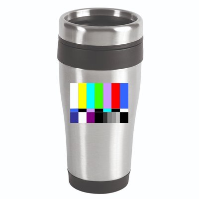 TV Colors Bars Organic Screen Retro 16oz Travel Tumbler