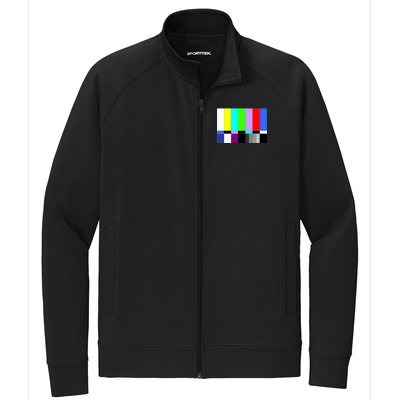 TV Colors Bars Organic Screen Retro Stretch Full-Zip Cadet Jacket