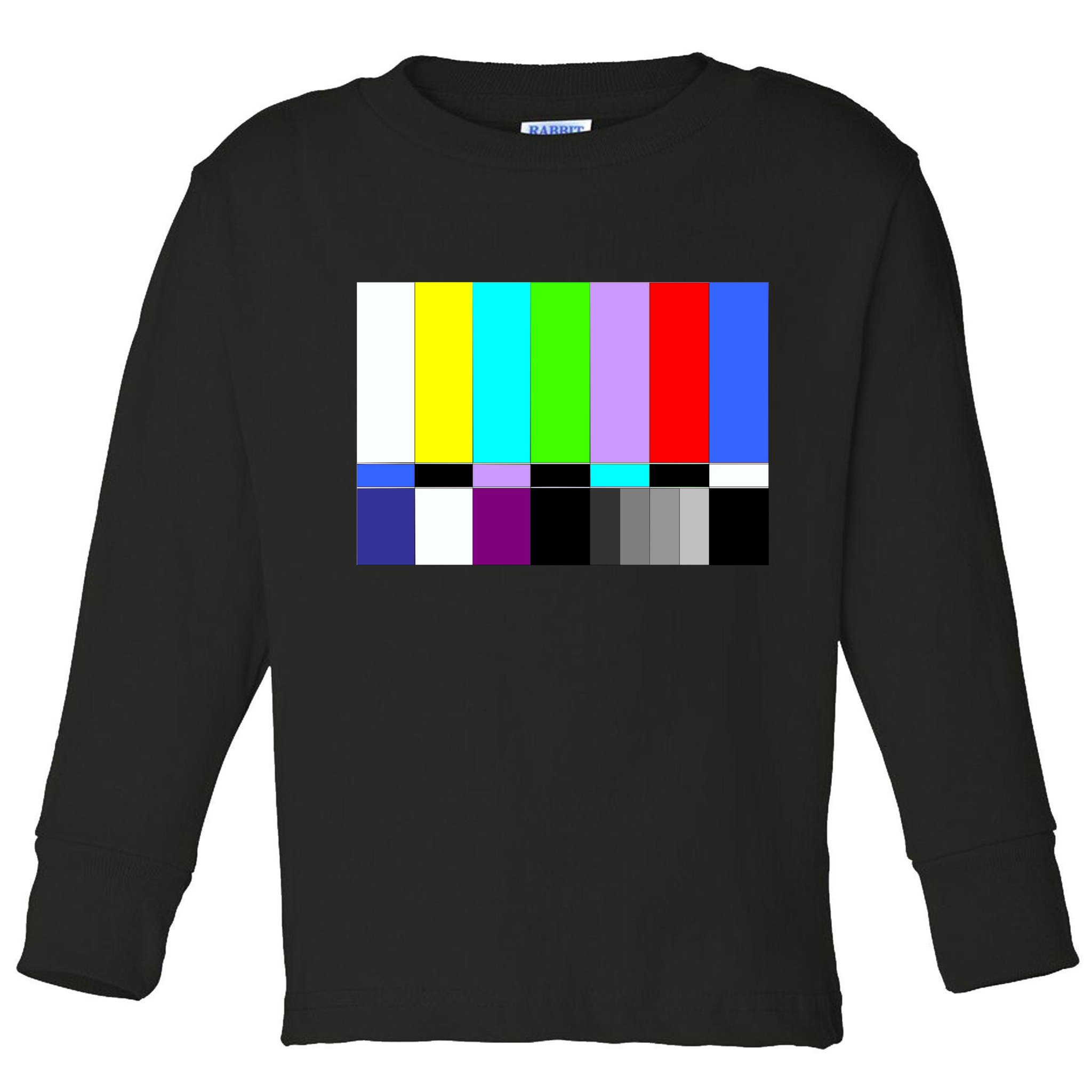 TV Colors Bars Organic Screen Retro Toddler Long Sleeve Shirt