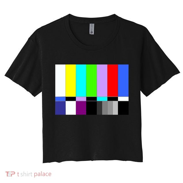 TV Colors Bars Organic Screen Retro Crop Top