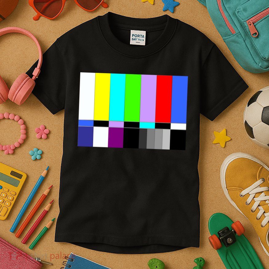 TV Colors Bars Organic Screen Retro Kids T-Shirt