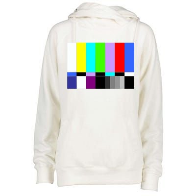 TV Colors Bars Organic Screen Retro Womens Funnel Neck Pullover Hood