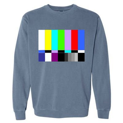 TV Colors Bars Organic Screen Retro Garment-Dyed Sweatshirt