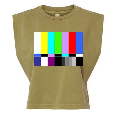 TV Colors Bars Organic Screen Retro Garment-Dyed Women's Muscle Tee