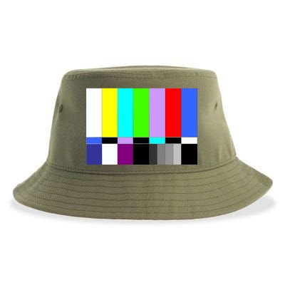 TV Colors Bars Organic Screen Retro Sustainable Bucket Hat