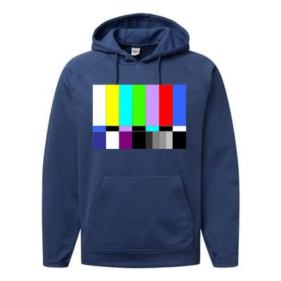 TV Colors Bars Organic Screen Retro Performance Fleece Hoodie