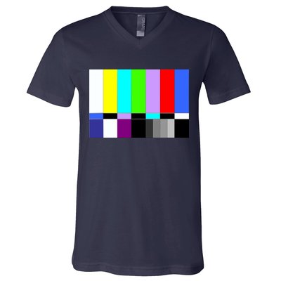 TV Colors Bars Organic Screen Retro V-Neck T-Shirt