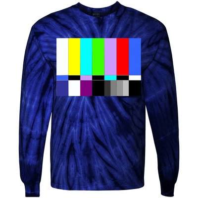 TV Colors Bars Organic Screen Retro Tie-Dye Long Sleeve Shirt