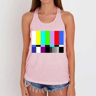 TV Colors Bars Organic Screen Retro Women's Knotted Racerback Tank