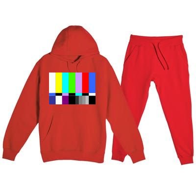 TV Colors Bars Organic Screen Retro Premium Hooded Sweatsuit Set