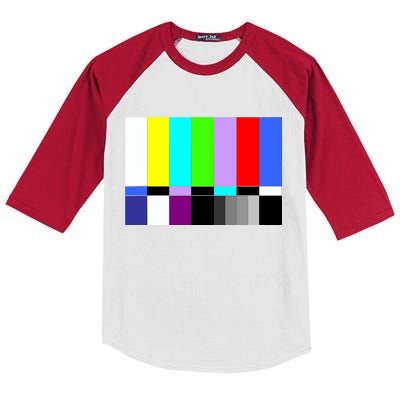 TV Colors Bars Organic Screen Retro Kids Colorblock Raglan Jersey