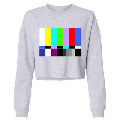 TV Colors Bars Organic Screen Retro Cropped Pullover Crew