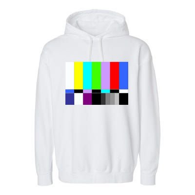 TV Colors Bars Organic Screen Retro Garment-Dyed Fleece Hoodie