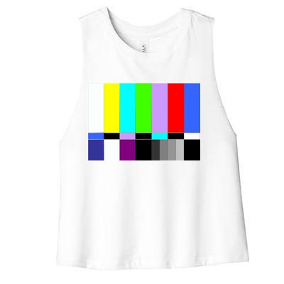 TV Colors Bars Organic Screen Retro Women's Racerback Cropped Tank