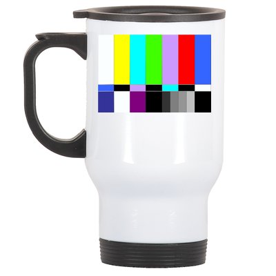 TV Colors Bars Organic Screen Retro Stainless Steel Travel Mug