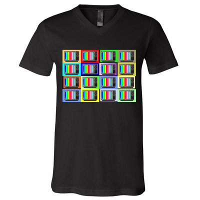 TV Screen No Signal Bars - Vintage Classic V-Neck T-Shirt